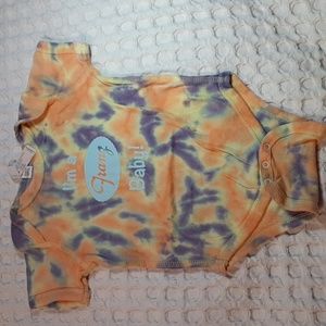 Tie dyed bodysuit, Rabbit Skins, size 12 months
